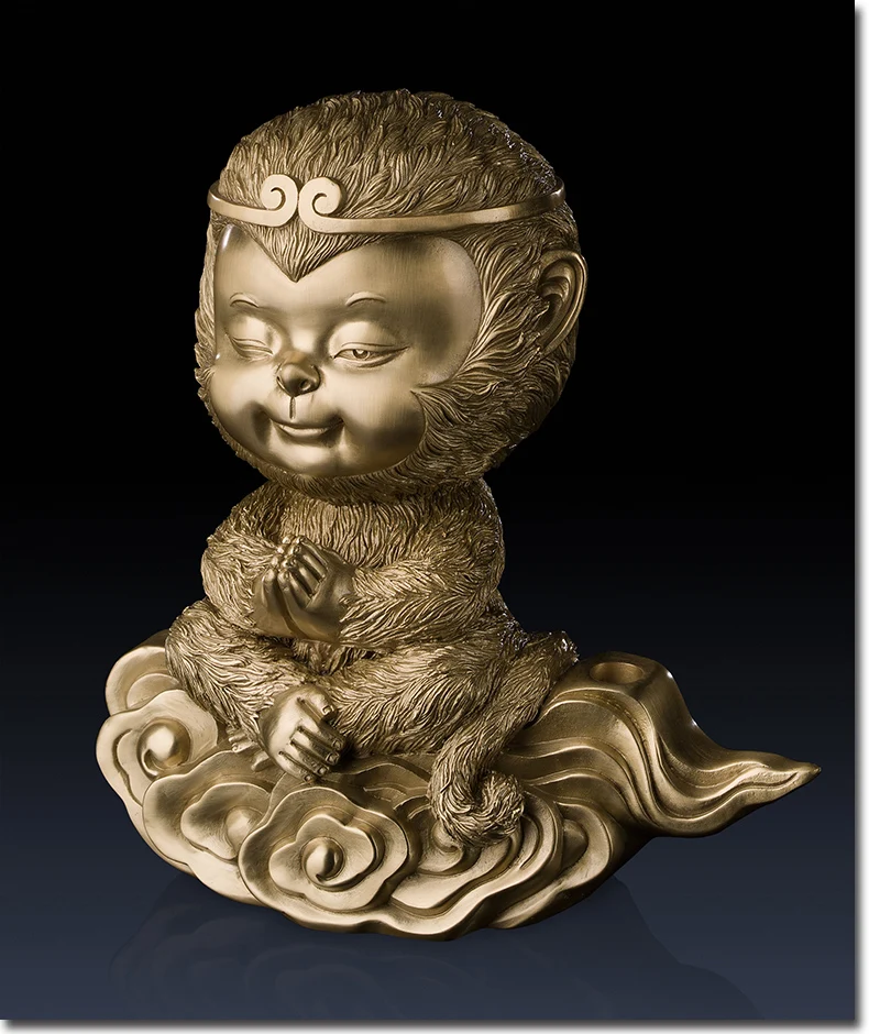 high grade Buddhism Spiritual ART Good luck God of victory WU HOME office Bar bring thriving business mascot brass statue