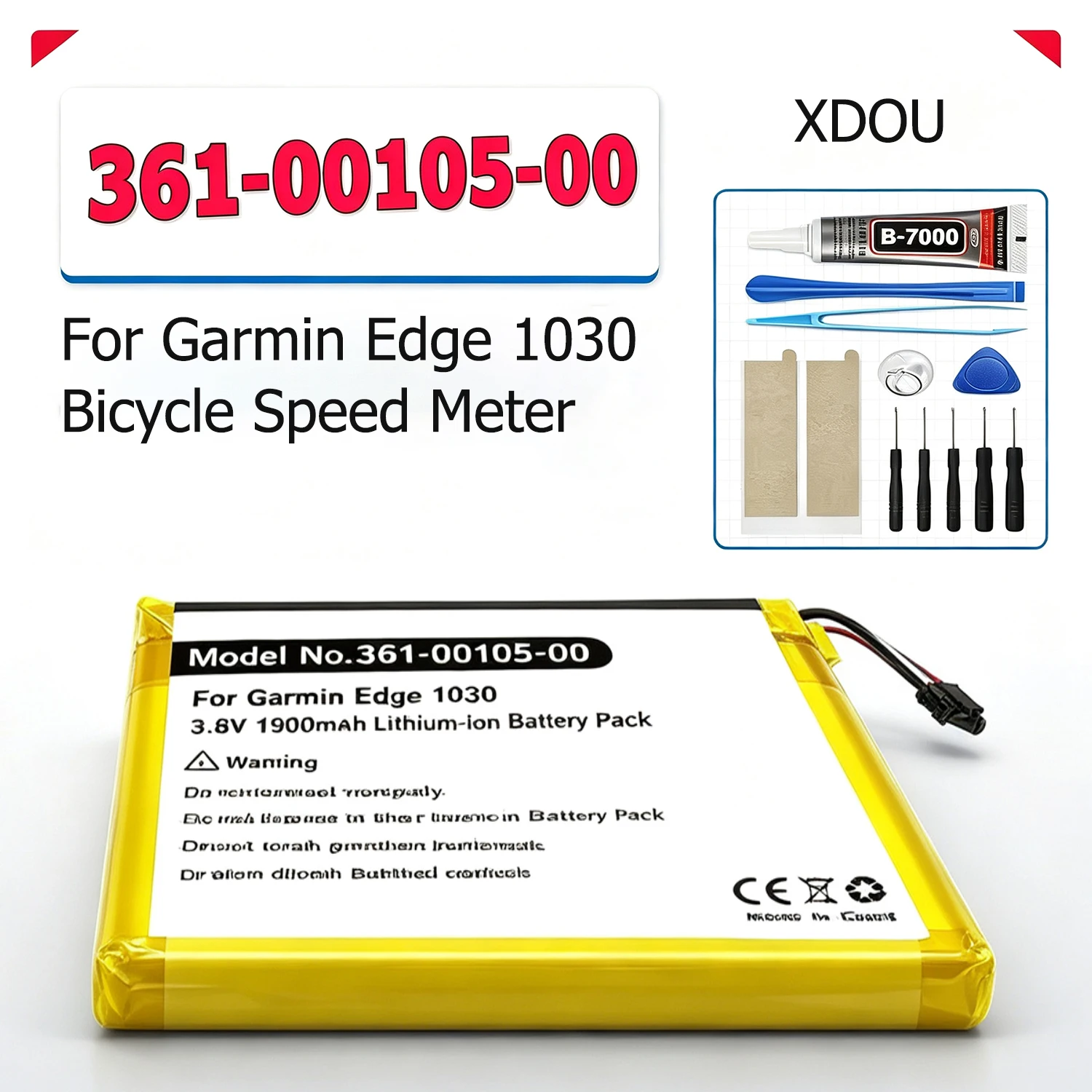1900mAh 361-00105-00 Battery For Garmin Edge 1030 Bicycle Speed Meter High Quality Replacement Battery + Free Tools