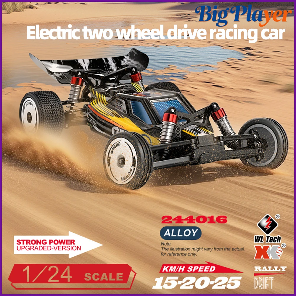 WLtoys 244016 1:24 RC Car 2.4G 4WD High Speed 25km/h Drift Gyro LED Full Proportional RTR Remote Control Toy Gift for Kids Boys