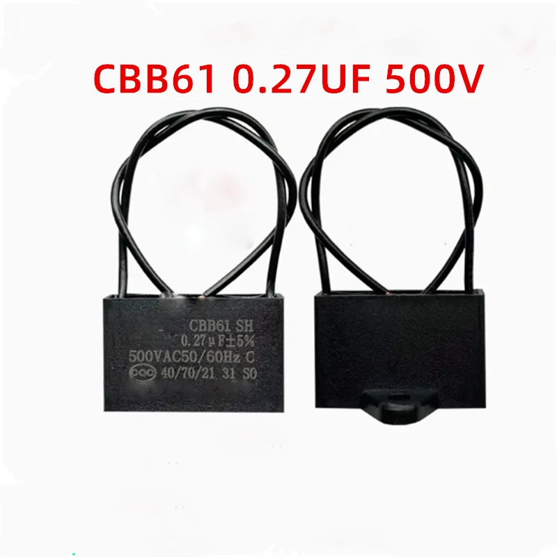 

2PCS CBB61 Insulation box constant temperature box dental medical equipment connection cable start capacitor 0.27UF 500V
