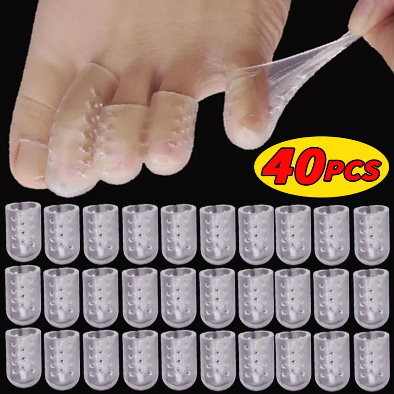 40/30/20/4/2pcs Elasticity Silicone Toe Caps Women Gel Little Toe Tube Protector Anti-Friction Breathable Foot Care Toes Covers