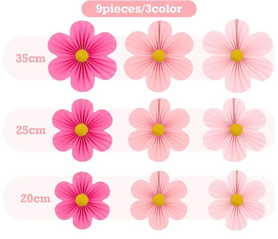 10 Stück Papierblumen-Dekorationen, Party-Papierfächer, florale Pom Poms, florale Hintergrunddekoration für Hochzeiten, Geburtstagsfeiern, Dekorationen – Detail 9