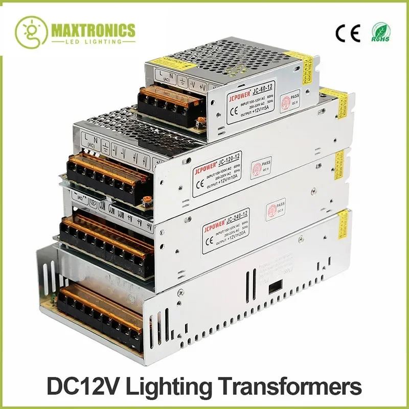 LED Lighting Transformer AC110V-220V to DC 5V 12V 24V 36V 48V Power Supply Adapter 2A 5A 10A 15A 20A 30A LED Strip Switch Driver