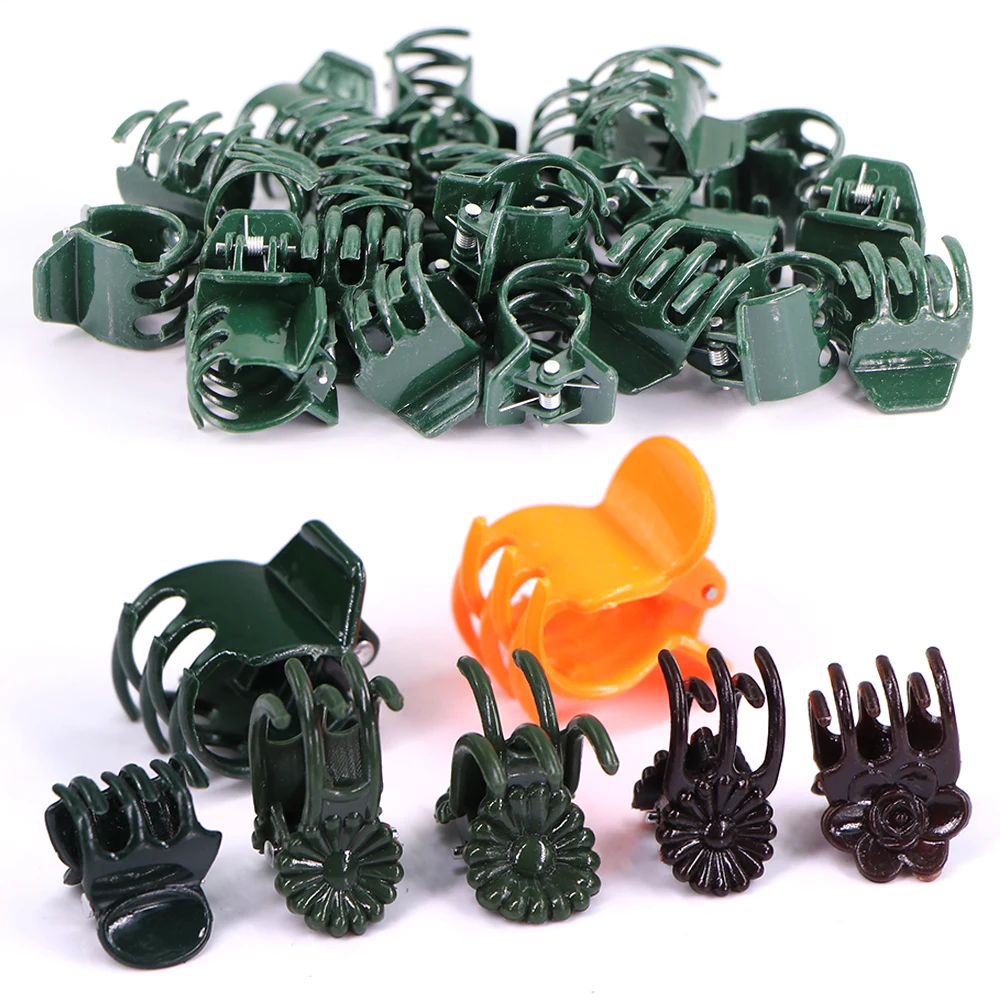 30/50/100pcs 5/6-Claw Plastic Plant Clips Orchid Flowers Support Clamp Climbing Vine Stem Clasp Tied Bundle Branch Garden Tool