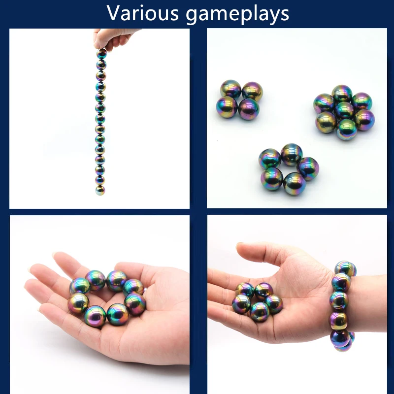20mm Colorful Magnetic Beads Magnetite Ball Healing Stone Crystal Magnetite Sphere For Feng Shui Decoration Palm Bracelet Magnet