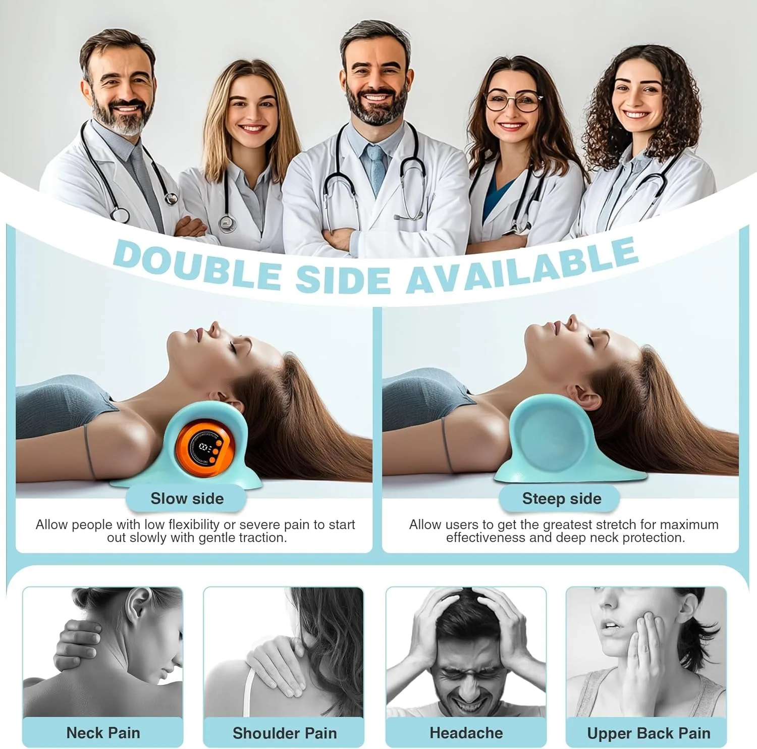ネックマッサージ機保護加熱頸椎ネックストレッチャーカイロプラクティック牽引ヘッドツボマッサージ枕ボディマッサージャー
