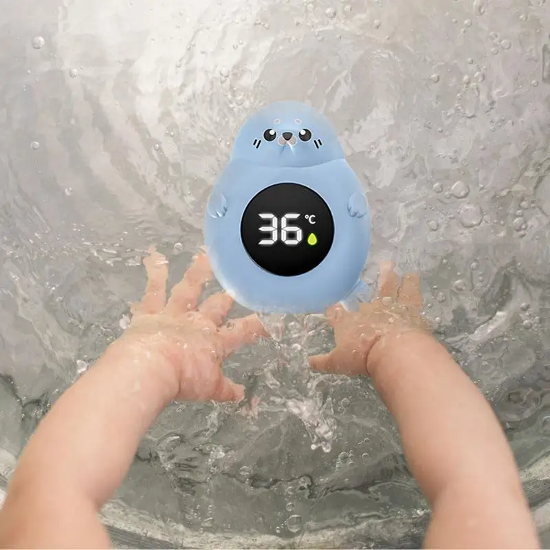 Sensore di temperatura per bambini Bagno Indicatore di temperatura dell'acqua digitale impermeabile Design animale carino Display a LED con sensore aggiornato