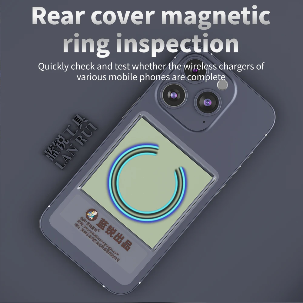 

Lanrui P1 Магнитный дисплей, задняя крышка, беспроводная зарядка, не требующий разборки, инспекционный лист для обнаружения неисправностей мобильного телефона