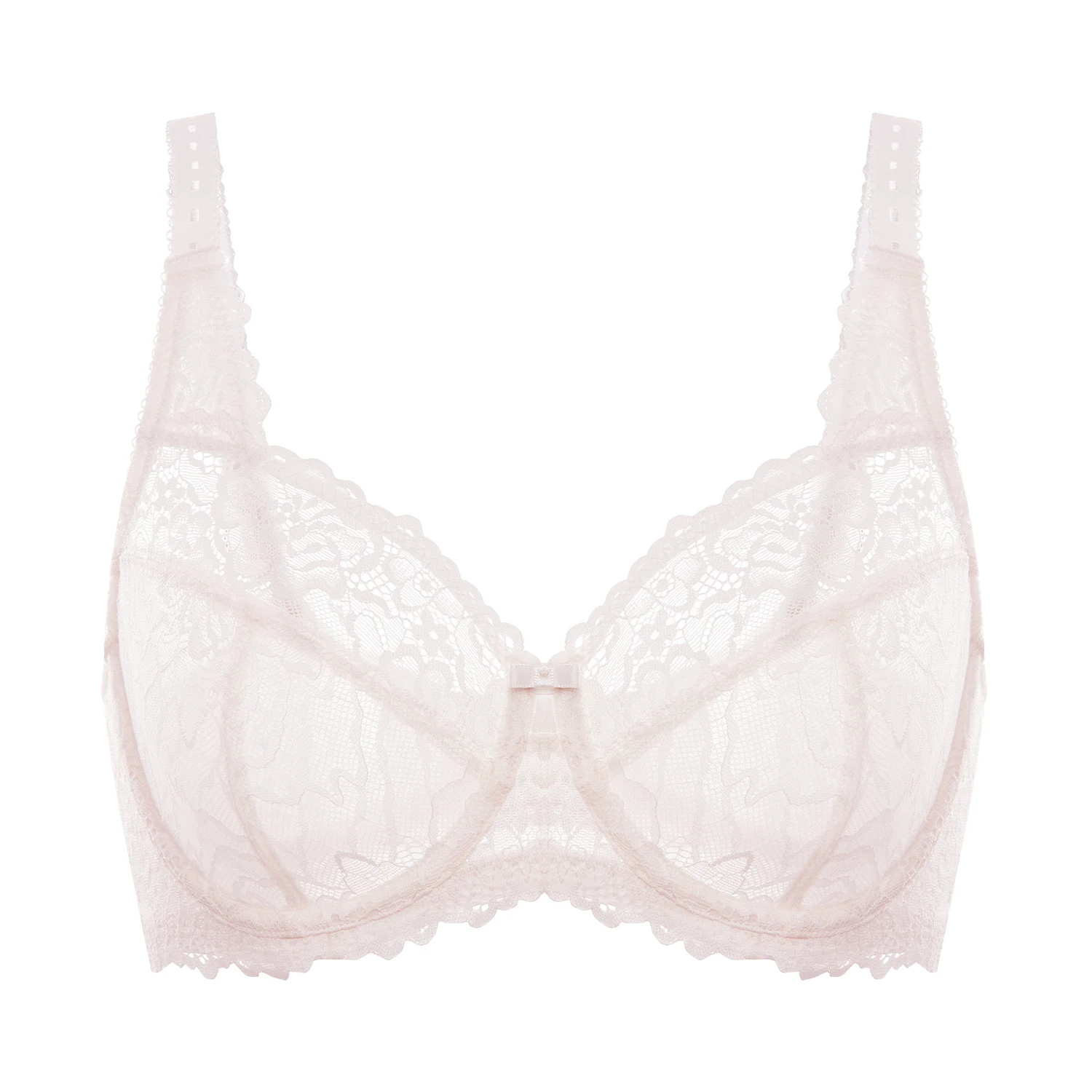 Women's Plus Size Lace Minimizer Bras Full Coverage Unlined Underwire Transparent Bra B-K Cups