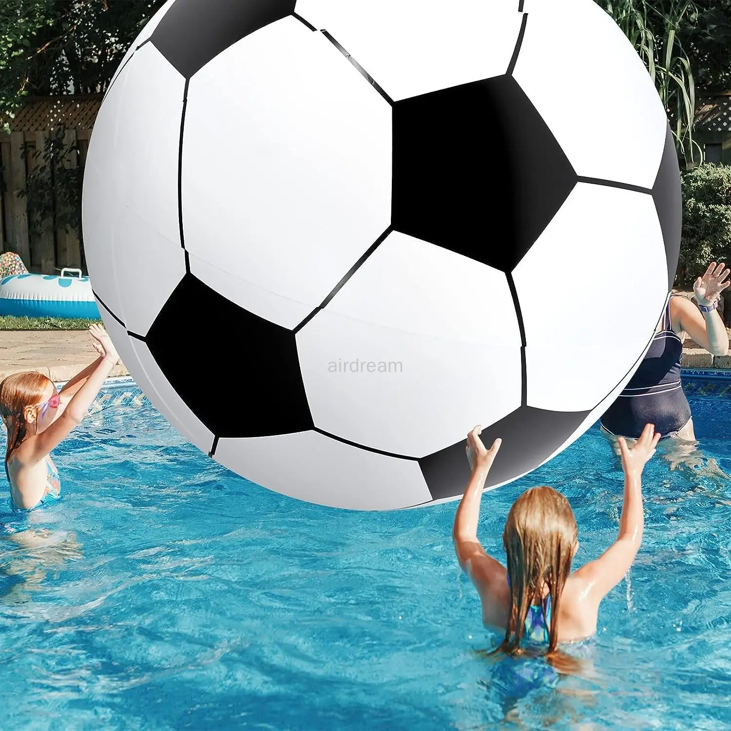 Pelota de fútbol clásica inflable gigante para actividades al aire libre, pelota deportiva grande para playa y piscina