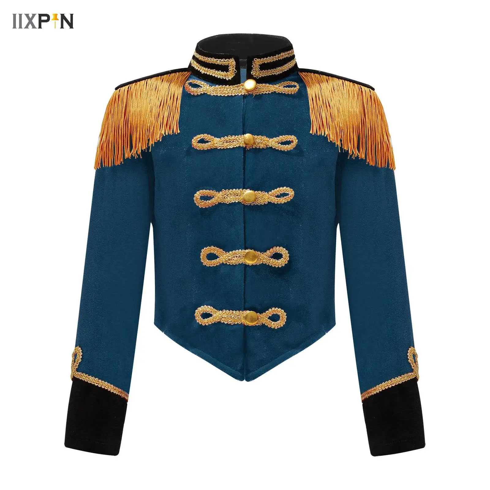 Kinder Meisjes Jongens Circus Ringmaster Jas Halloween Leider Drum Grote Kostuums Fanfare Uniform Rode Kwastje