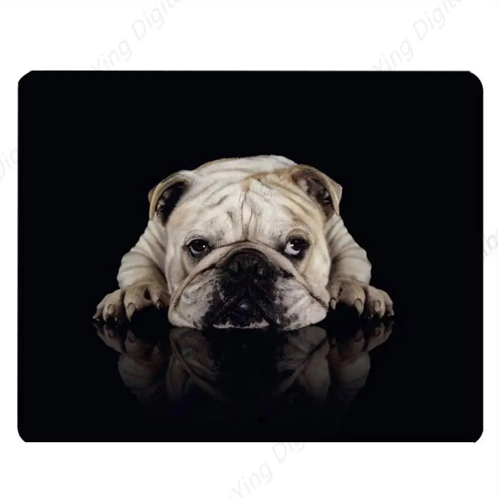 Bulldog Gaming Mouse Pad Cute Dog Mouse Pad Computer Desk Laptop Office Mouse Pad Non Slip Rubber Gift 25*30cm