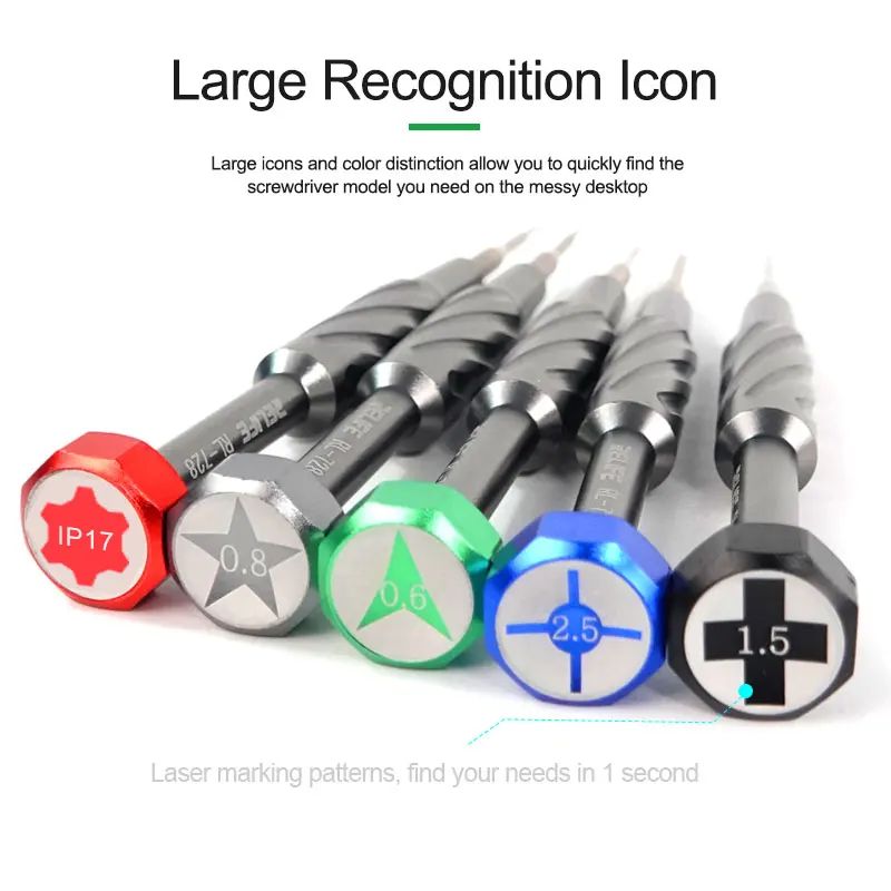 RELIFE RL-728A-IP17 2D الهاتف المحمول إصلاح مفك مجموعة صلابة عالية سبائك الصلب قوي الامتزاز المغناطيسي مفك البراغي #5