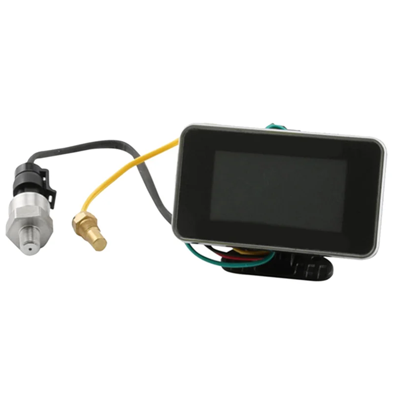 

2X 4 In 1 LCD 12V/24V Oil Pressure Voltmeter Volt Water Temperature Oil Fuel Gauge With 10Mm Sensor For Excavator Truck