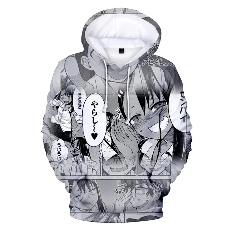 2025 yiyi2025yiyi3D Nagatoro Hayase Moda Jesień Zima Garnitur Bluzy Sportowe z Kapturem Kawaii Młodzieżowe HIP HOP Damskie/Męskie Topy