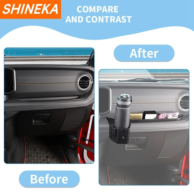 SHINEKA Co-pilot Armrest Phone Holder Storage Box fit for Jeep Wrangler JK 2011-2017 fit for Jeep Wrangler JL Gladiator JT 2024+