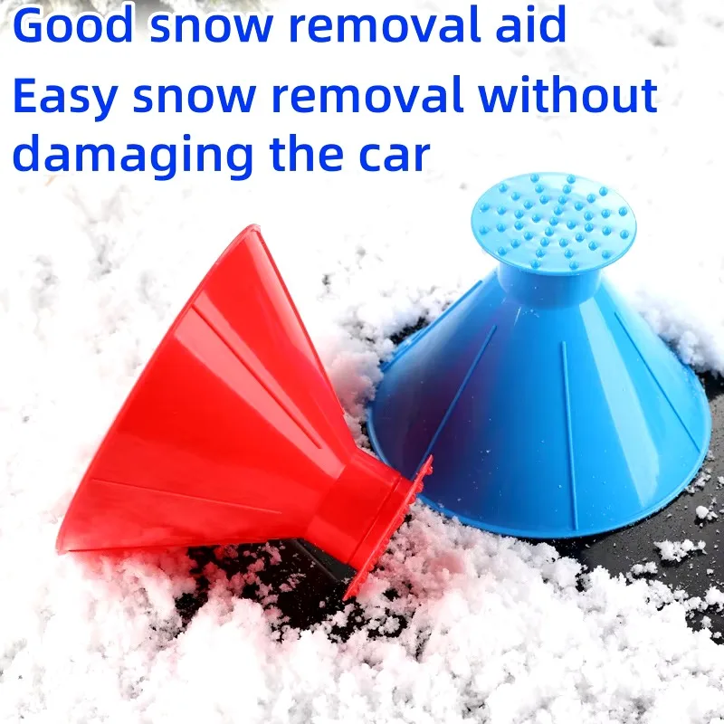 Household thread car ice scraper funnel, window glass cleaning tool, windshield snow removal shovel, cleaning brush, window glas