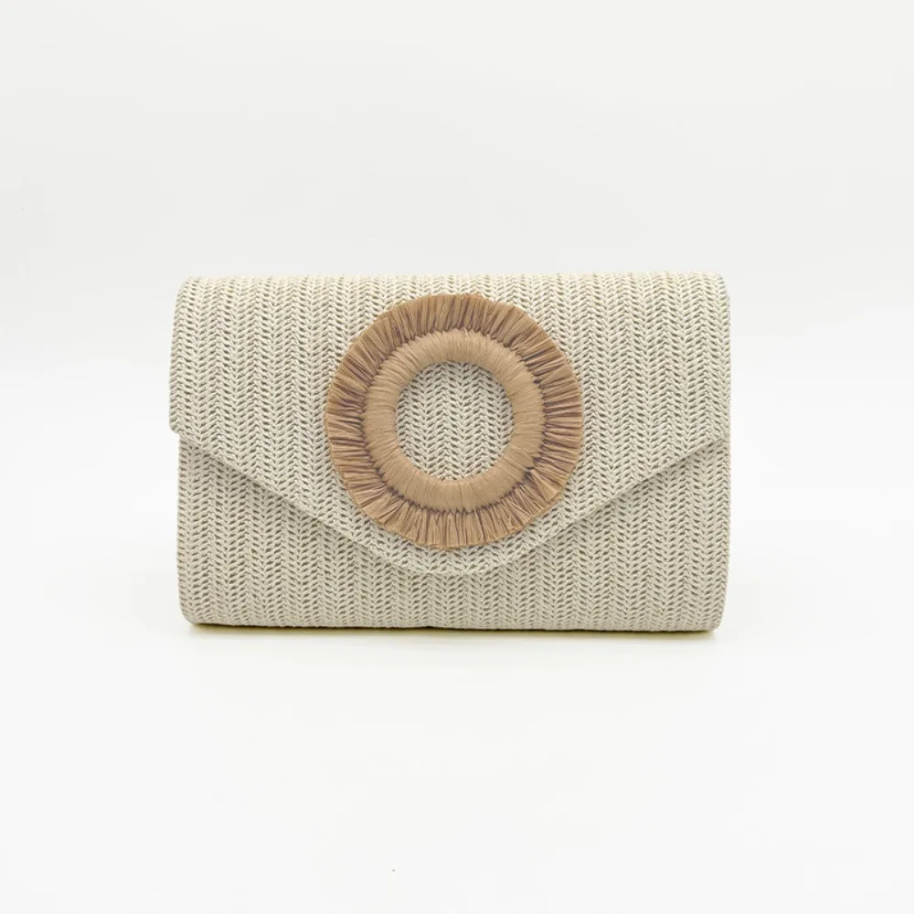 

Fashion Beach Straw Clutch Handbag Handmade Purse Banquet Handbags Vacation Style Shoulder Bag Women Ladies