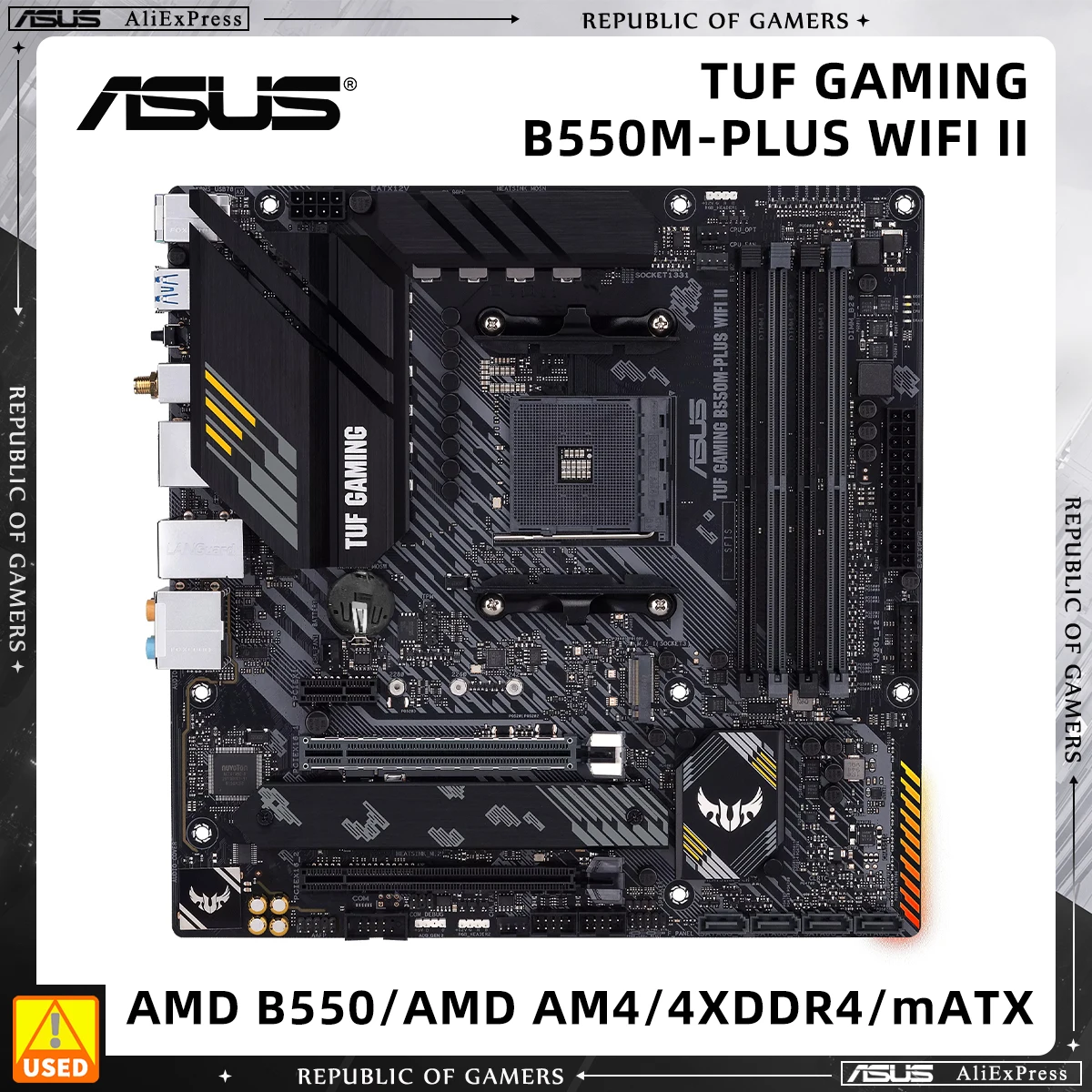 

ASUS TUF GAMING Motherboard TUF GAMING B550M-PLUS WIFI II With AM4 Socket for AMD Ryzen 5000 3000 Series Processor 4x DDR4 DIMM