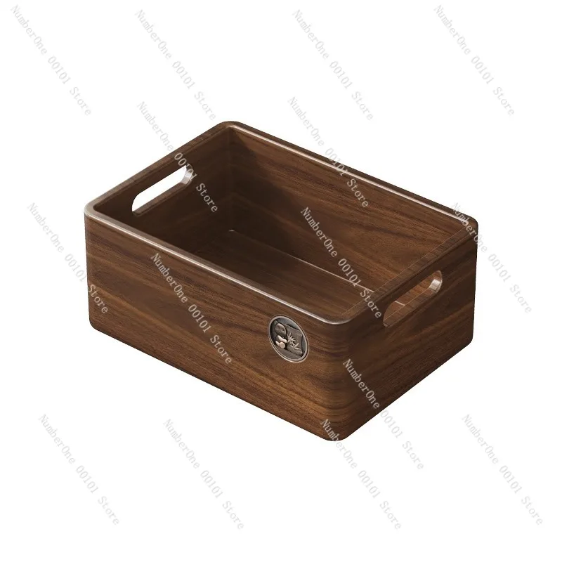 Solid Wood Storage Basket Desktop Organizer Living Room Coffee Table Storage Box for Snacks Keys Cosmetics Multi Purpose Storage