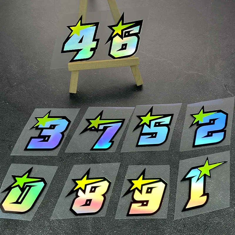 

Наклейки на мотоцикл: универсальные виниловые наклейки на передний обтекатель, топливный бак, шлем, светоотражающие, лазерные, с арабскими звездами