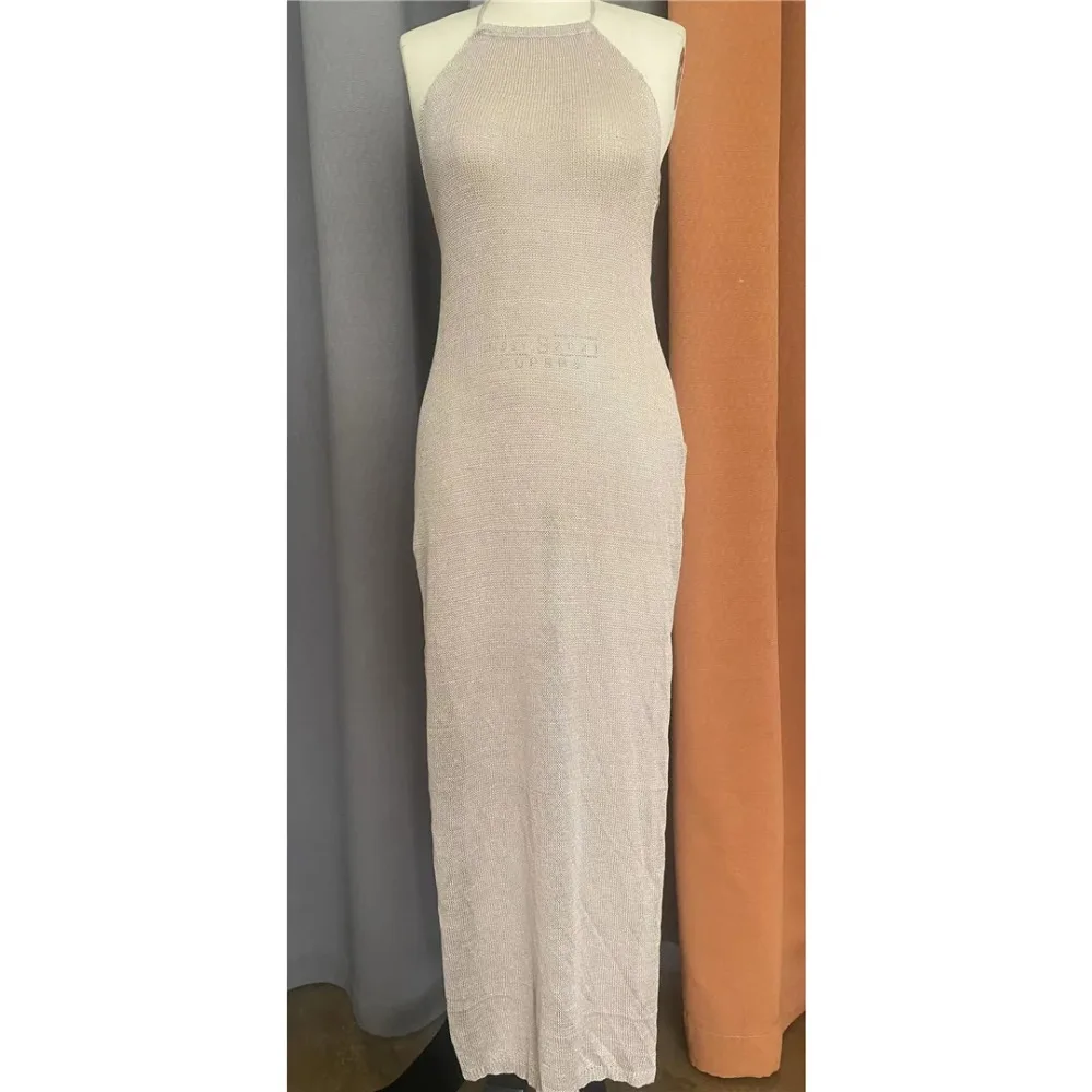 2025 Sexy 12 Farben Hohe Schlitz Häkeln Gestrickte Maxi Langes Kleid Strand Cover Up Strand Kleid Frauen Urlaub Party Kleider Beachwear