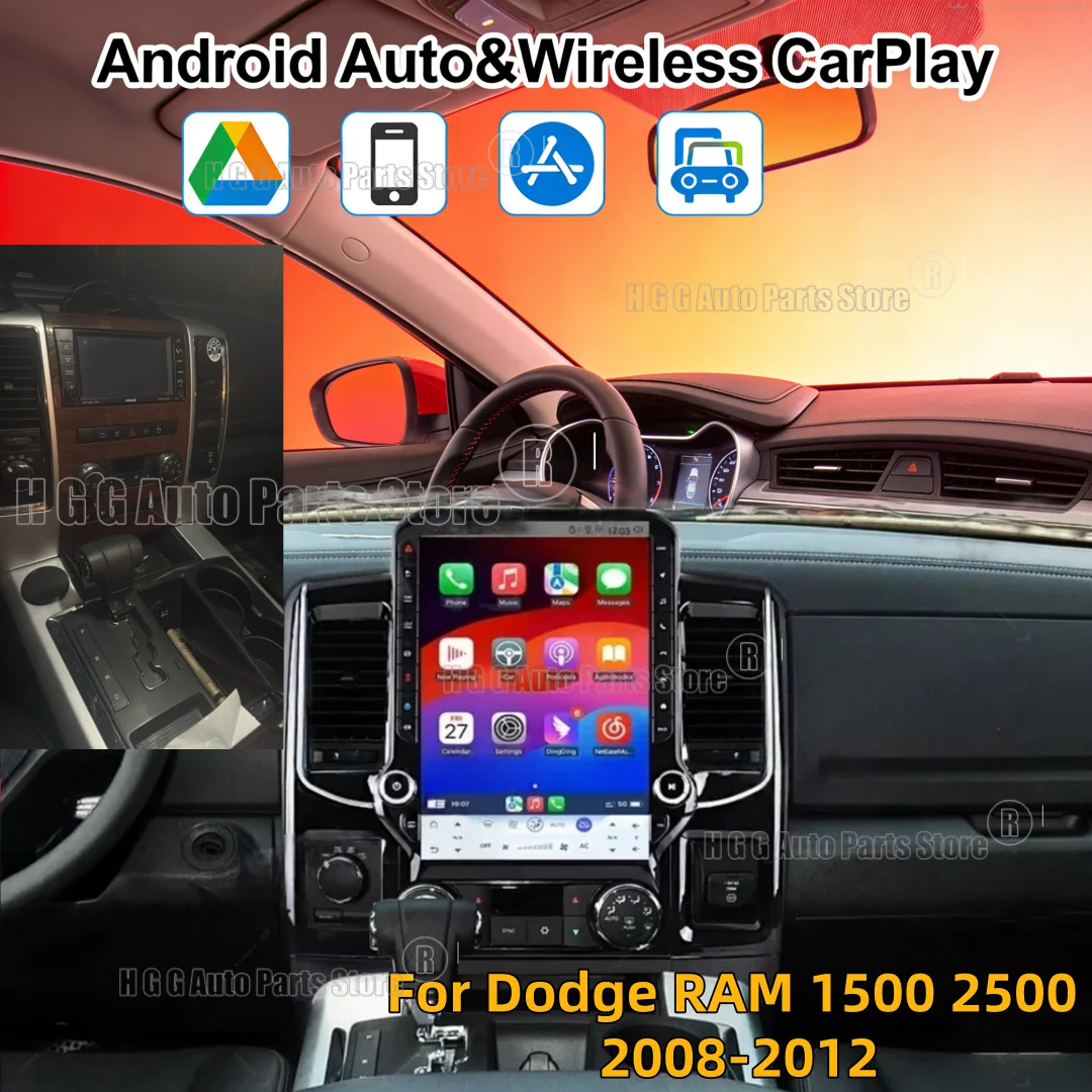 

Joh Head Unit 14.5" Qualcomm For Dodge Ram 2008~2012 Vertical Screen Carplay Car Radio Player Android Multimedia GPS Navigation
