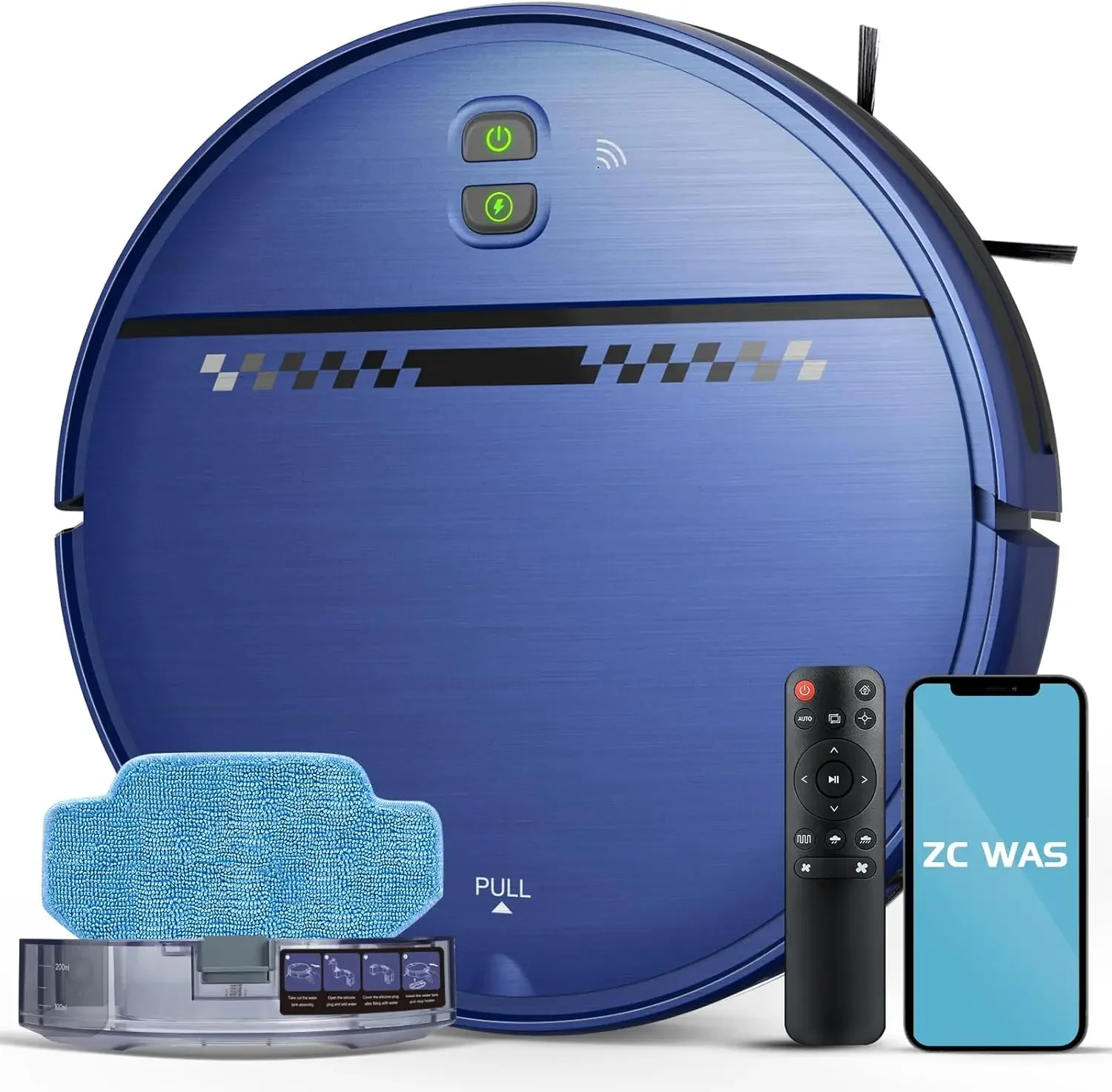 

ZC WAS Robot Vacuum, 2 in 1 Robot Vacuum and Mop Combo with APP, Voice and Remote Control, Robot Vacuum Cleaner