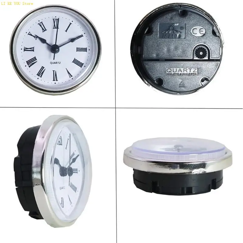 W3JE DIY Movement Round Clock Head Inlaid Clock Movement for DIY Clock Projects