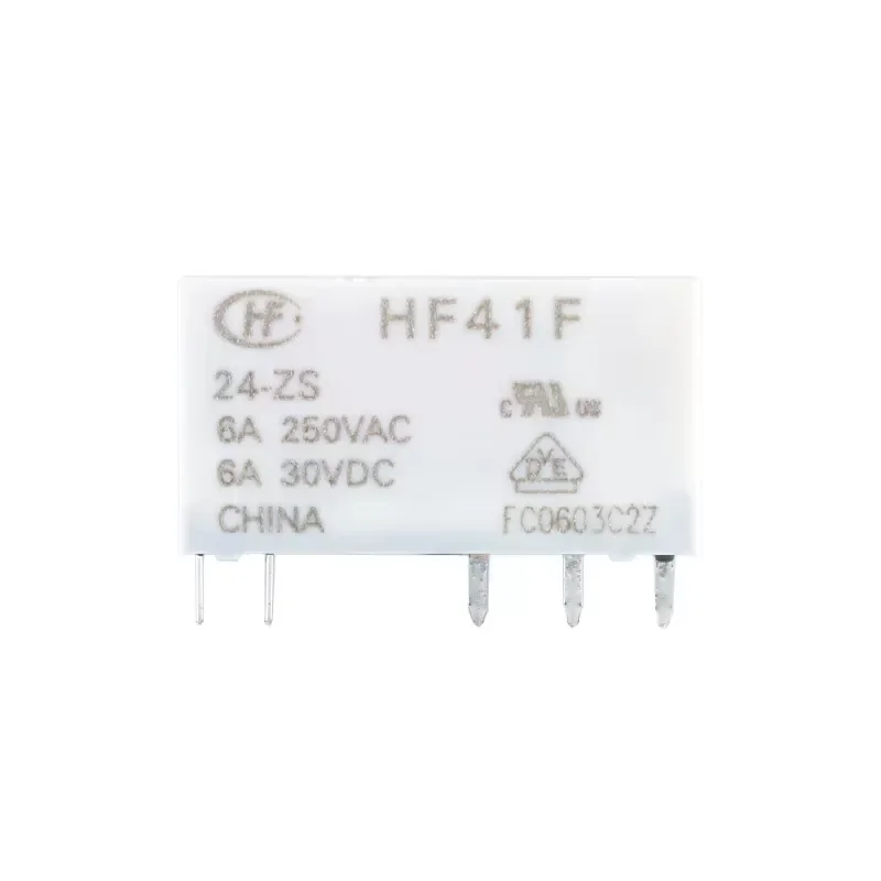 5Pcs HONGFA Relay HF41F-5-ZS HF41F-12-ZS HF41F-24-ZS HF41F 5V 12V 24V ZST 5Pin 6A 5V 12V 24V Industrial Relay