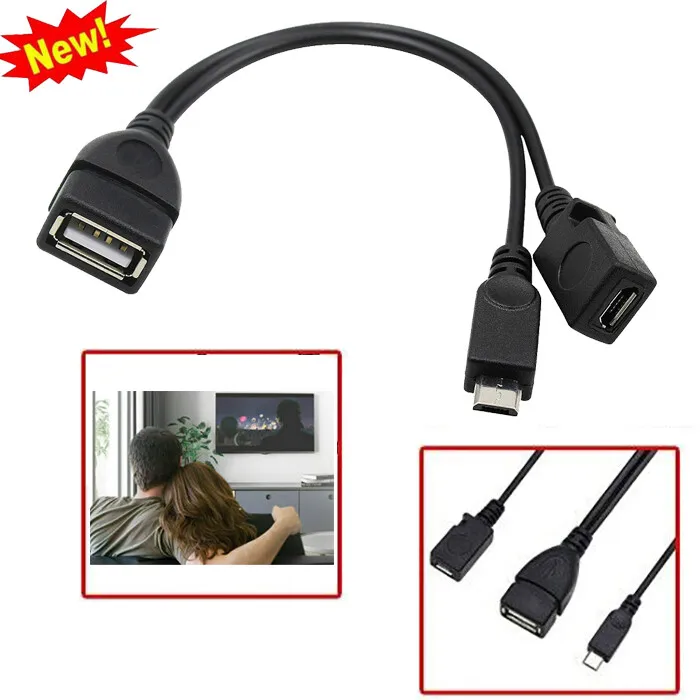 لمنفذ USB OTG مهائي كابلات f Firestick 4K Stick Amazon TV USB إضافة مجموعة لوحة المفاتيح -