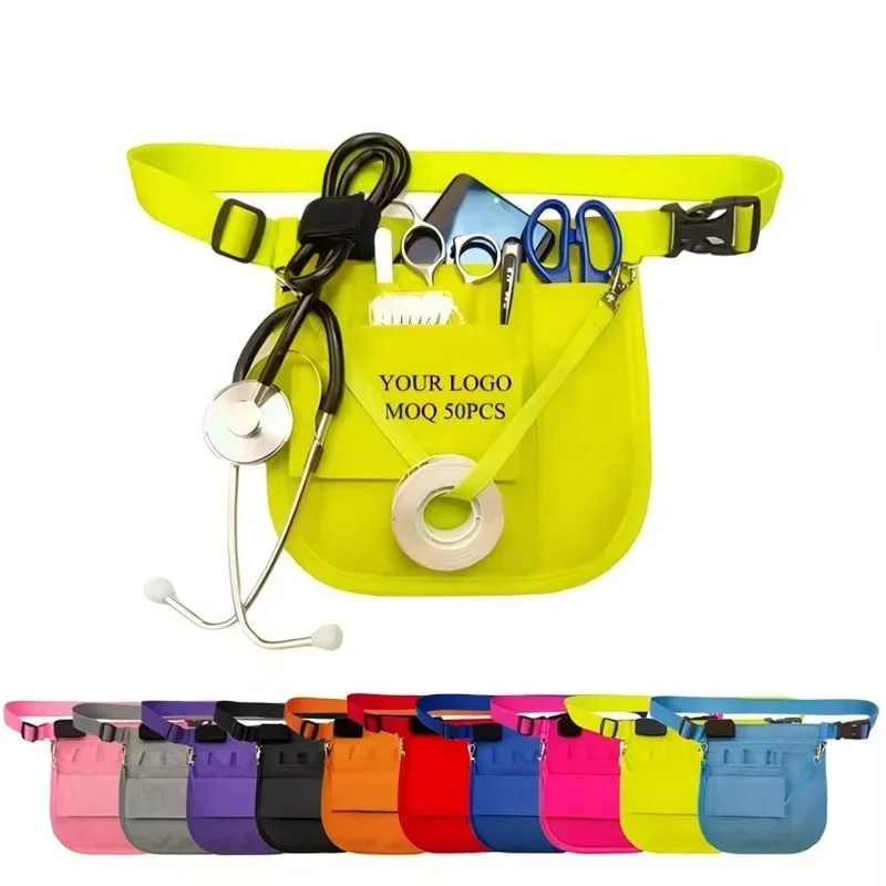 Custom Logo Belt Nursing Pouch Organizer Nurse Waist Bag for Hospital Utility Medical Nursing Fanny Pack for Women Work Bags