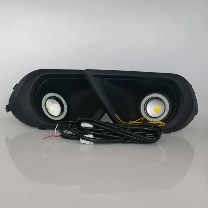 LED Angel Eye Fog Lights Assembly Kits For  Subaru Forester  2013 2014 2015 2016 Front Bumper Fog Lamp Replacement Angel Eye Daylight Accessories Kits