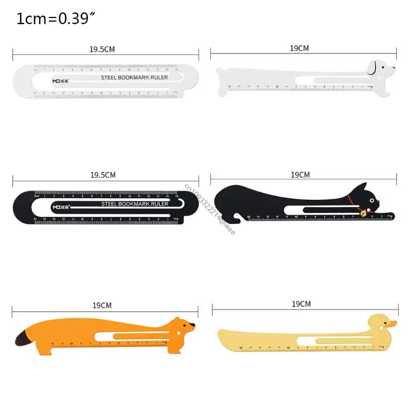 Cartoon Metal Metal Rooler Holder Clip Clip Scale Scale Scool Supplies