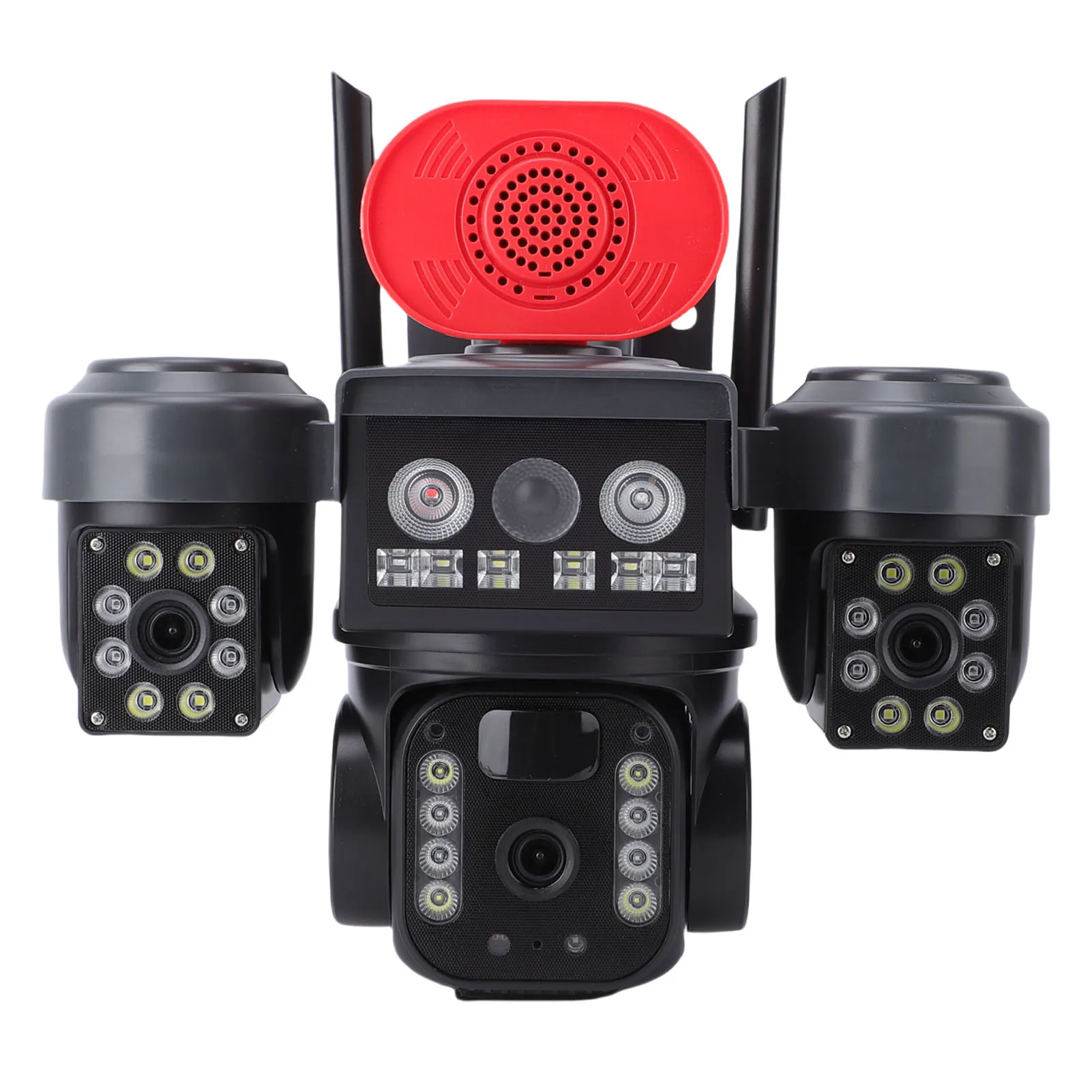 

Triple Lens Solar Security Camera 2.4GHz WiFi Camera 8000mAh Battery Powered 360 Degree View IP66 Weatherproof AI Motion Detecti