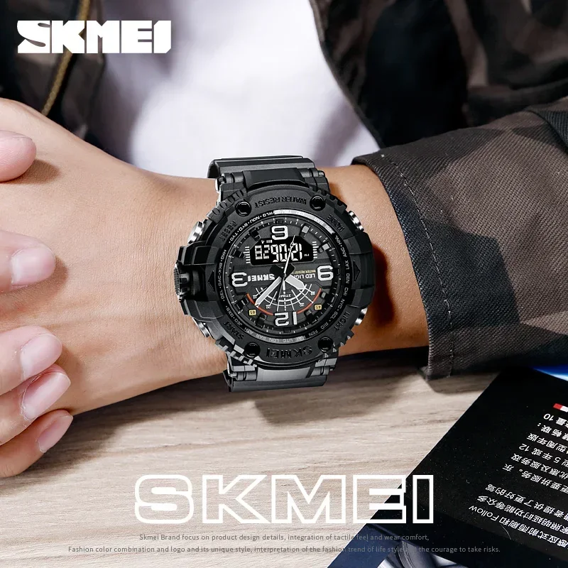 SKMEI Hour Shockproof Waterproof Large Dial reloj hombre  Military 3 Times Watches Men Japan Chinese Movement Wristwatches 1617