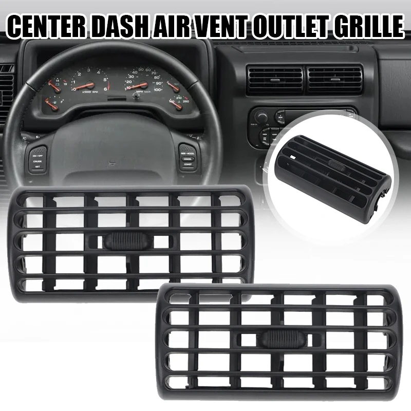 

Front Center Dash Air Vent Outlet Grille for Jeep Cherokee XJ 1997-2001 Wrangler TJ 1997-2006 5DP55TAZ 5DP54TAZ 5FS10LAZAB
