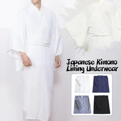 Japanese Kimono Juban Men Traditional Kimono Bottom Lining With Belt Kimono Inner Wear Yukata Male Long Bath Robe Underwear