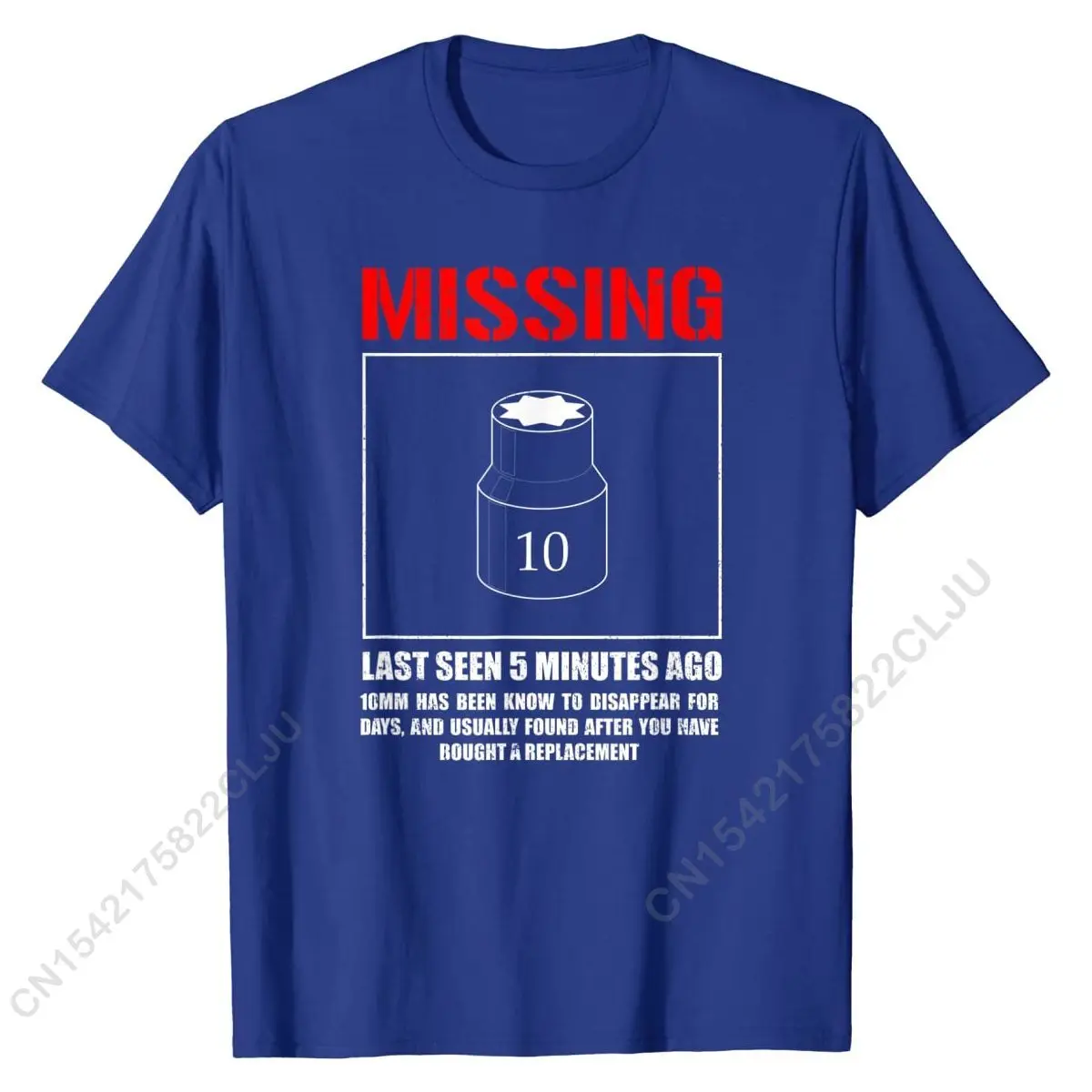 Missing 10mm Socket, Funny Mechanic Machinist T-Shirt Brand New Men T Shirts Print Tees Cotton Geek