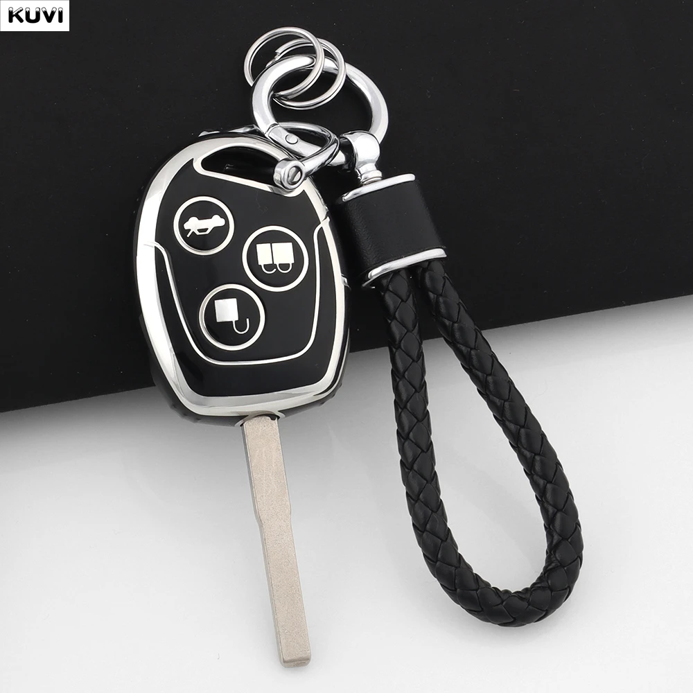 3 Buttons TPU Car Key Case Cover Holder Fob Keychain Shell For Ford Mondeo Focus Fusion Fiesta Galaxy Transit 2008 2006 2007