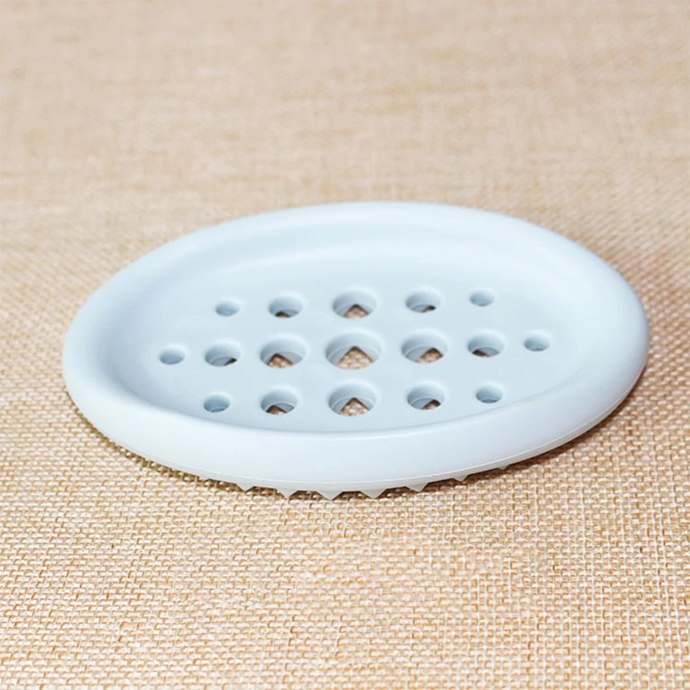 

Silicone Soap Dish Bathroom Kitchen with Drain Case for Sink Bar Container Drainage Sponge