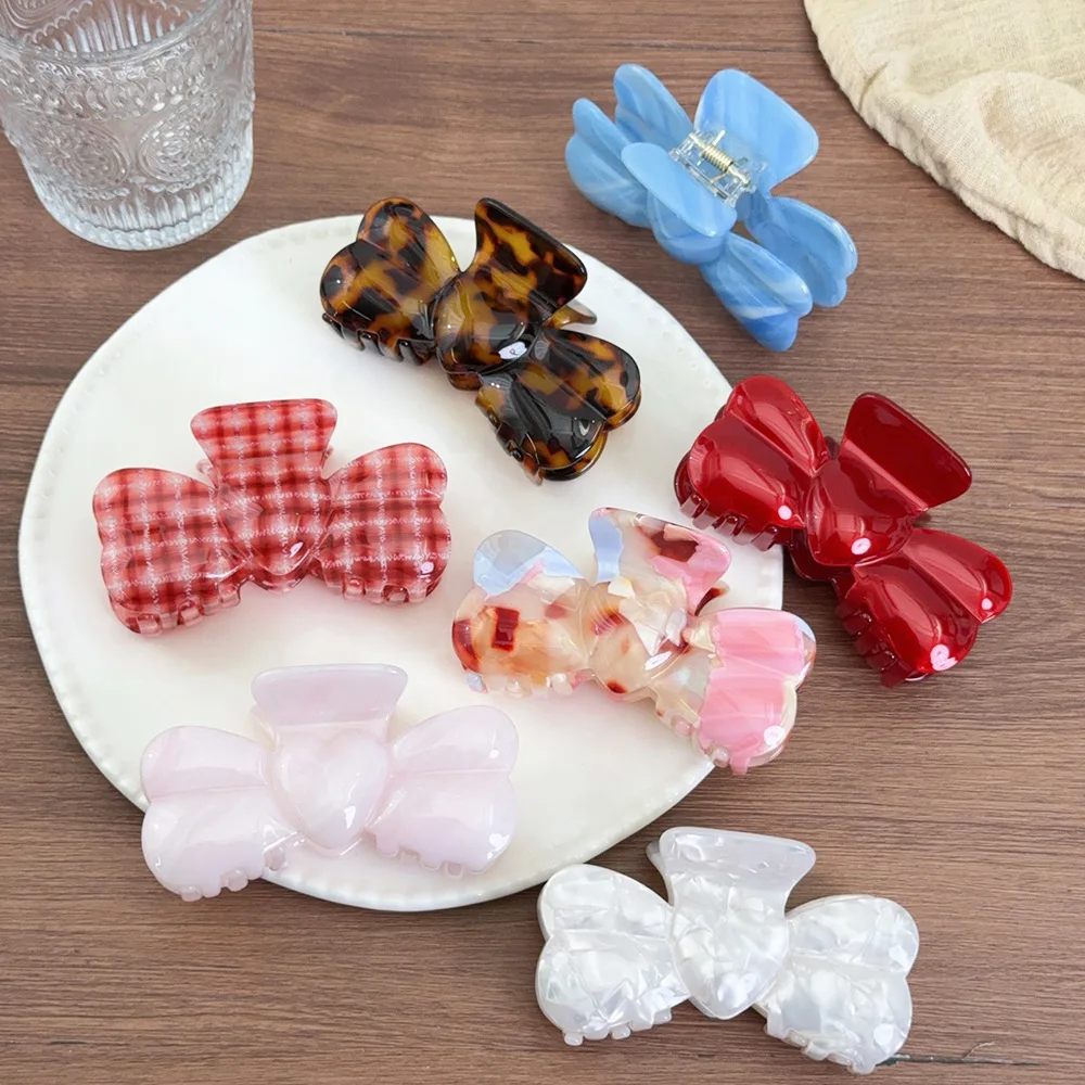 

Корейские женские заколки для волос с большим бантом из ацетата, элегантные заколки-крабы для волос для женщин и девушек, аксессуары для волос
