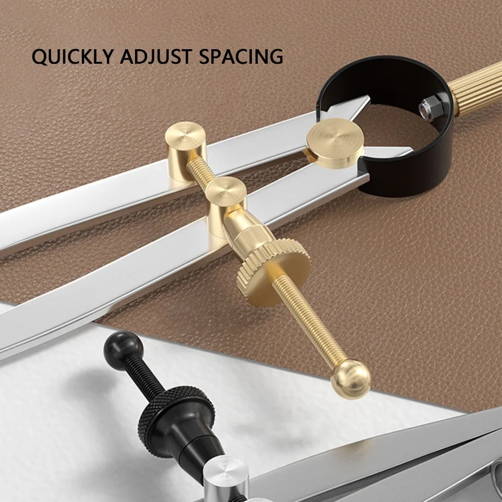 Carbon Steel Spring Divider Caliper Lockable Design Brass Fulcrum Wing Divider Caliper Flat Leg Shape Spring Joint Caliper