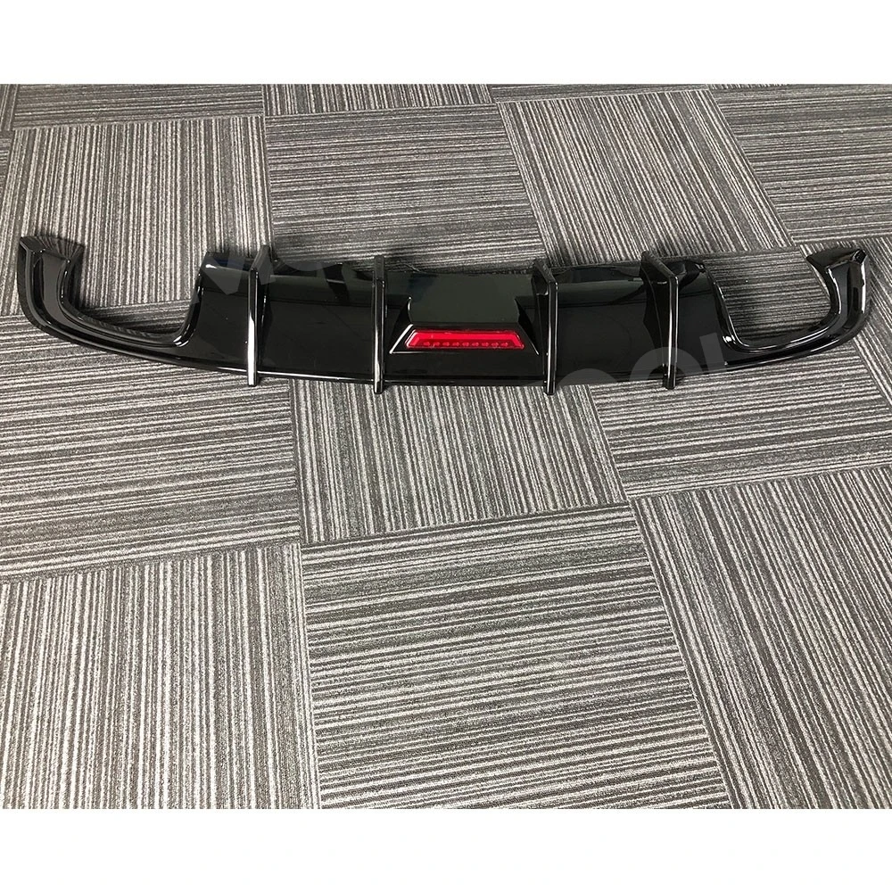ABS Gloss Black Rear Bumper Lip Diffuser Spoiler With LED for Audi A4 S4 B9 2017-2019 Sports Rear Diffuser Body Kits