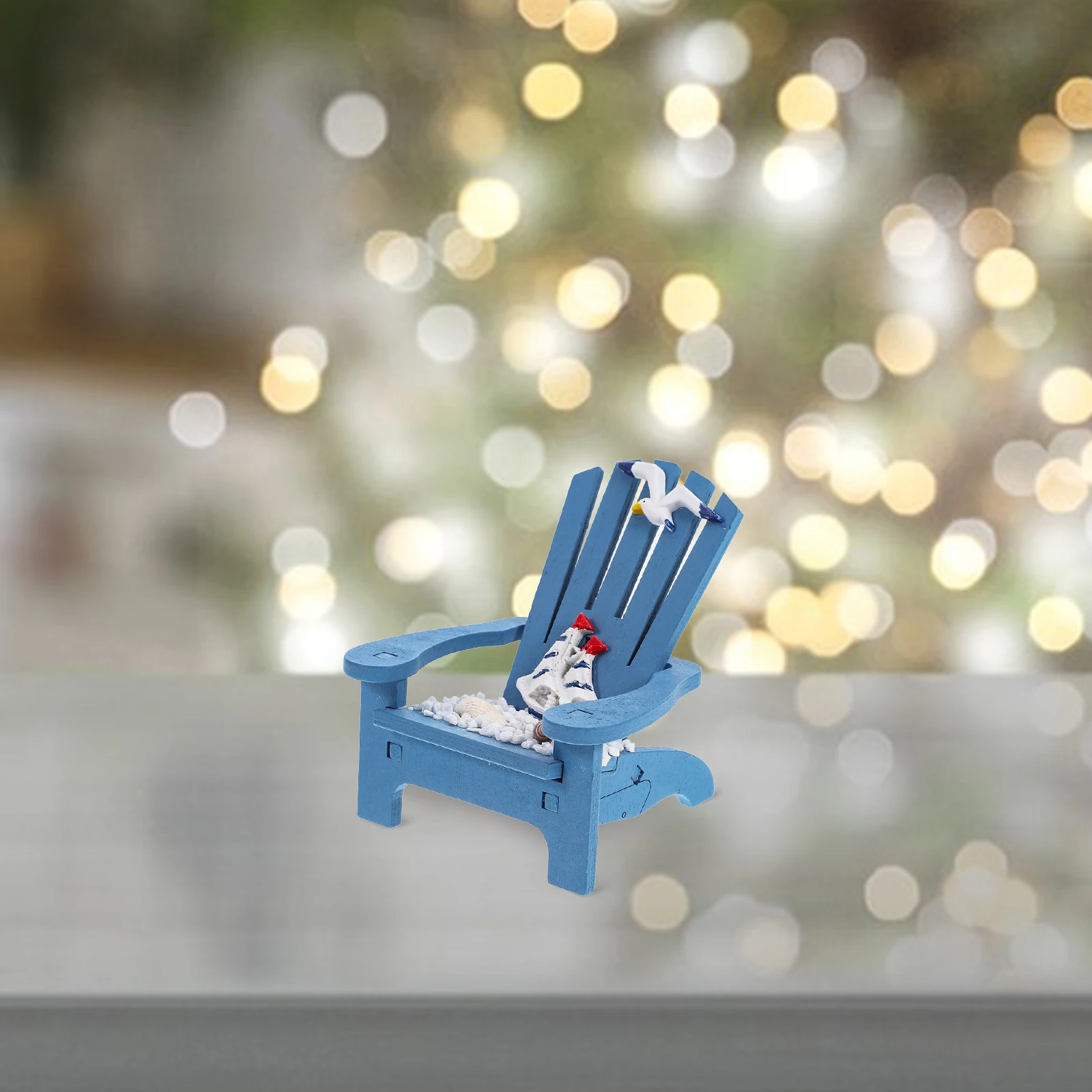 

Miniature Beach Chair for Home Decor Nautical Theme Shelf Accent Compact Lightweight Office Desktop Tidy Storage Solution