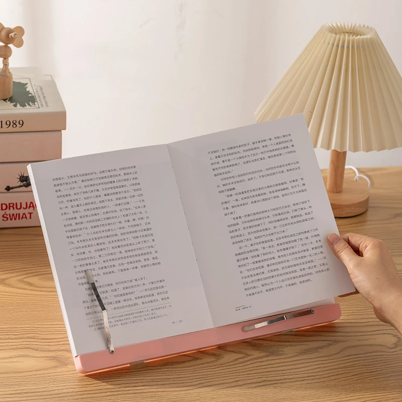 ปรับแบบพกพาพับ Bookend Stand อ่านหนังสือหนังสือสูตรชั้นวางพับผู้ถือสําหรับเพลงคะแนนแท็บเล็ต