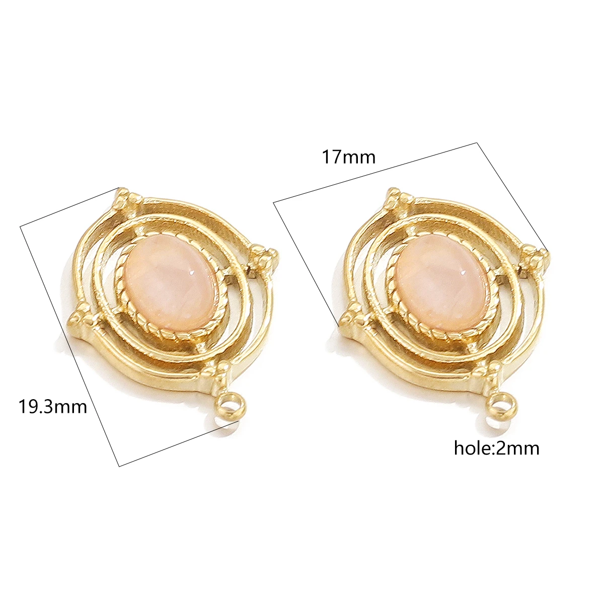 4pcs 316L Stainless Steel Bohemia Turquoise Charms PVD Natural Stone Pendants for Women DIY Jewelry Making Findings Supplies