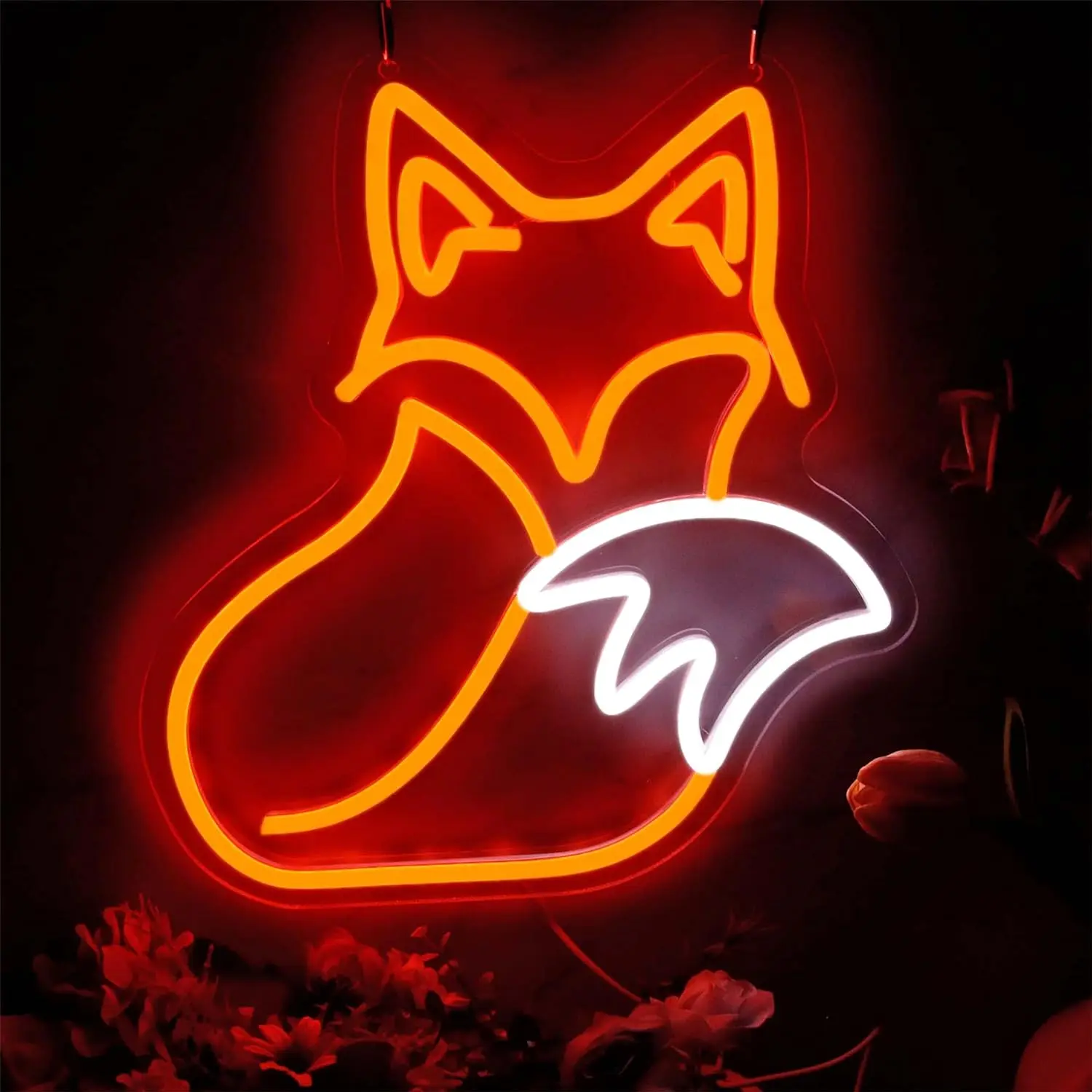 Fox Neon Sign LED Wall Art for Home Shop Bedroom Living Room Decor Romantic Ambiance Symbolizes Agility Good Luck Artistic Gift