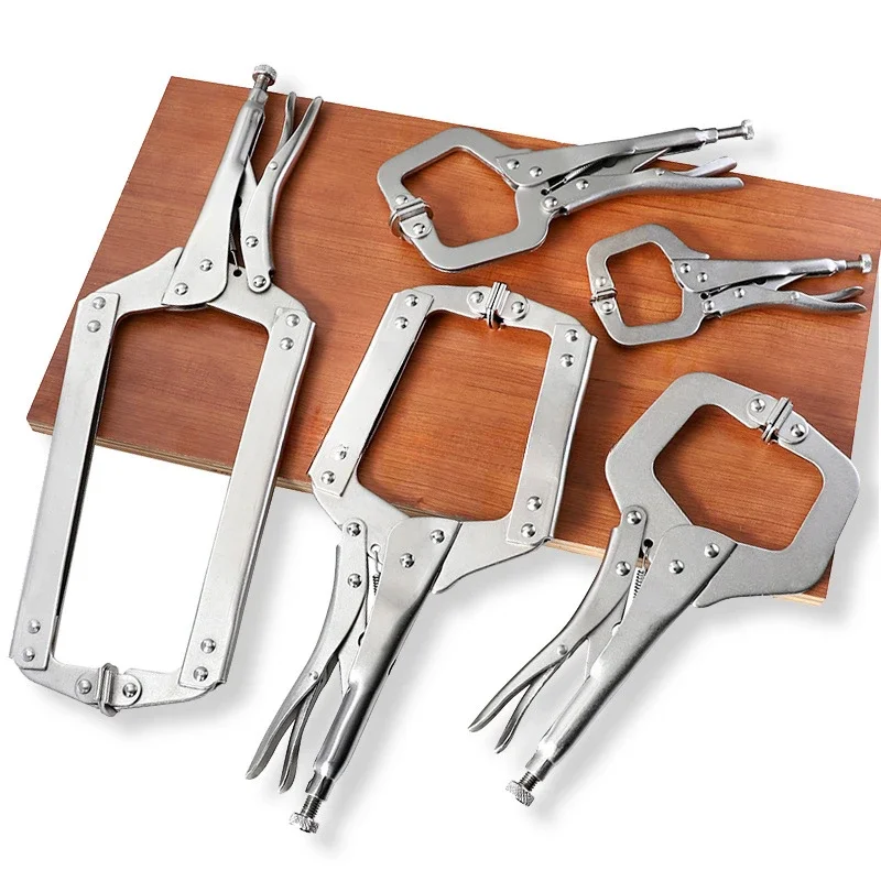 C-type Powerful Pliers, Woodworking Quick Clamp, Fixed Pliers, Flat Head, Manual Force Clamp, Welding Multifunctional Tool