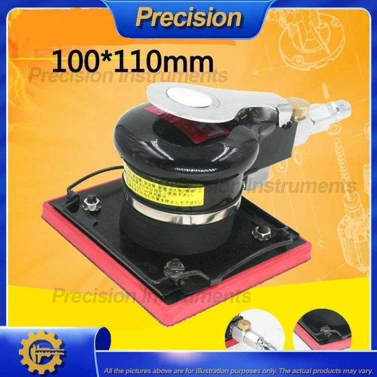 2026 Square Orbital Pneumatic Polisher Sander for Car Body Repair with 100x110mm Hook and Loop Pad Air Powered Surface